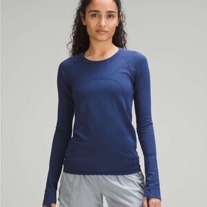 lululemon NWT Swiftly Tech Long Sleeve Shirt 2.0 Dark Blue Size 14